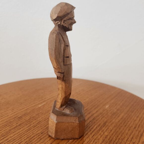 Vintage Paul Caron Wood Carving of Old Man Old Man Wooden Sculpture - Picture 7 of 10